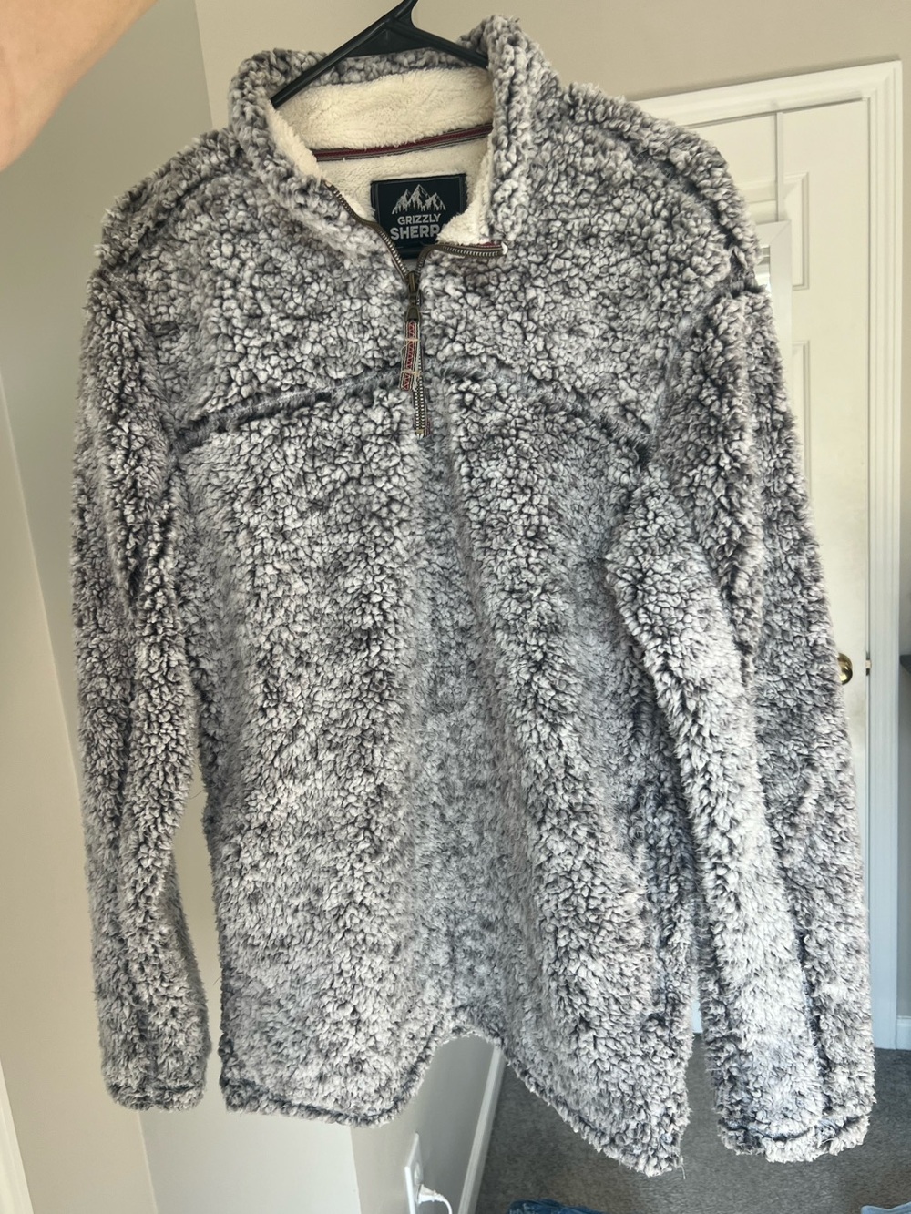 Women's Half-Zip Sherpa Jacket in Heather Gray